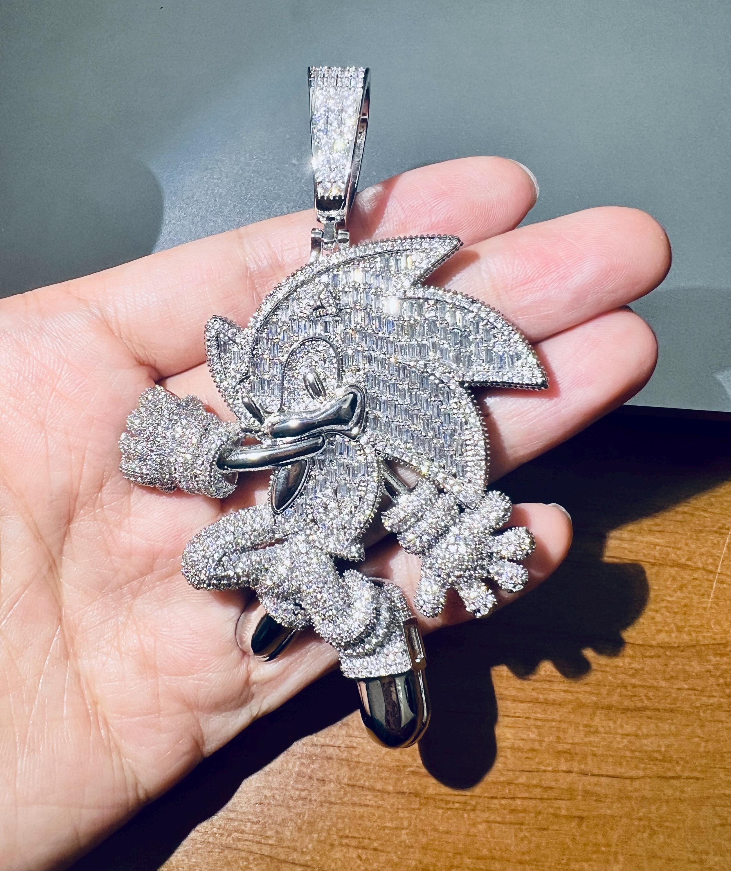 Iced Out Colorful Sonic Pendant