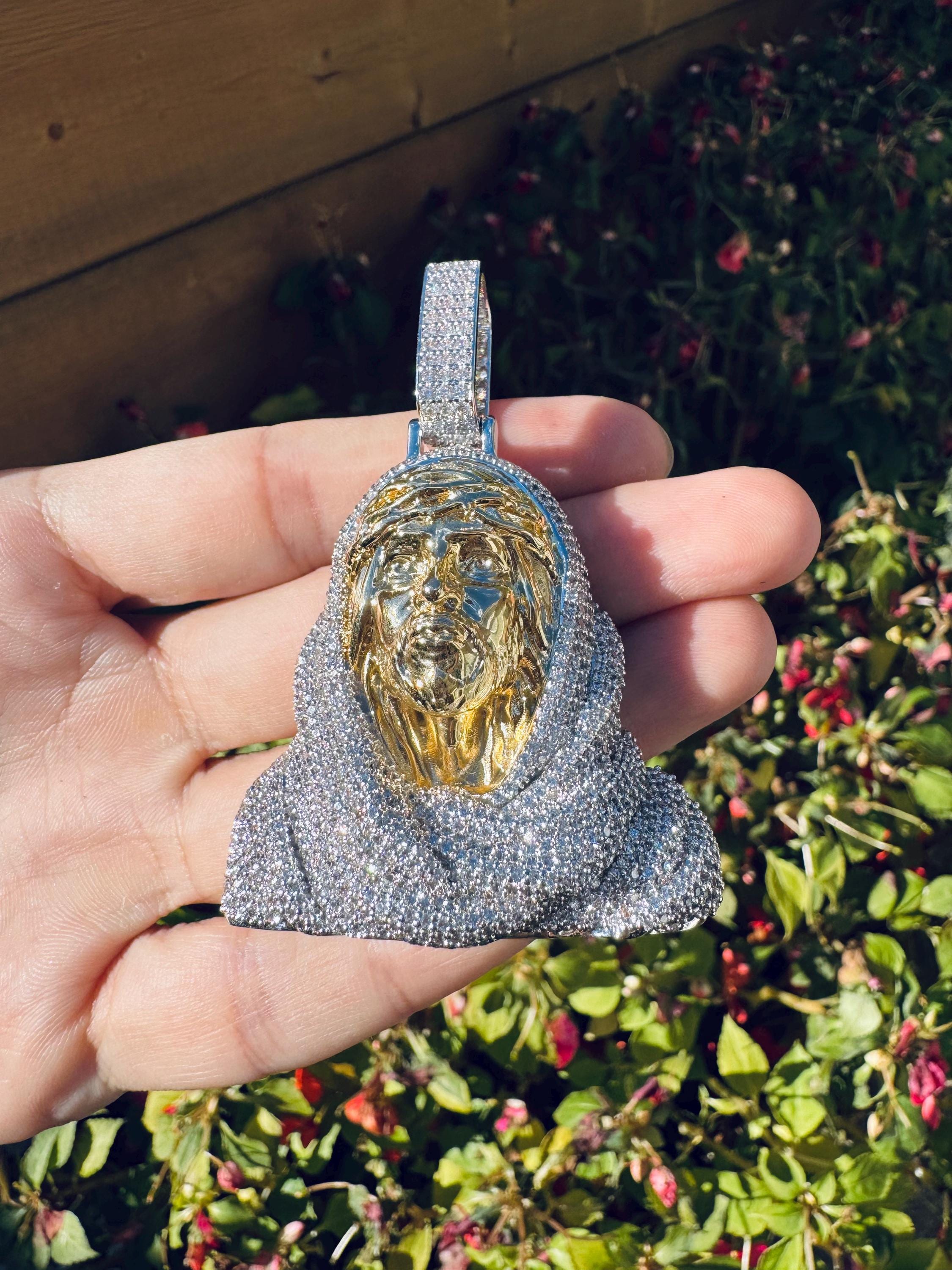 Iced Out Jesus Head Pendant