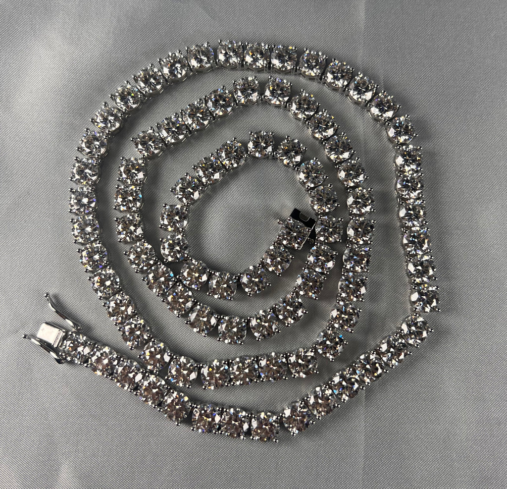 6.5mm VVS1 D Moissanite Tennis Chain – 925 Sterling Silver Necklace- Miles Jewellery