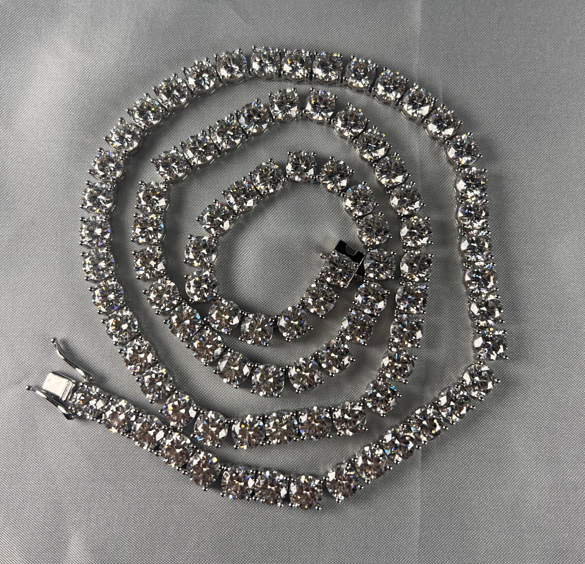 6.5mm VVS1 D Moissanite Tennis Chain – 925 Sterling Silver Necklace- Miles Jewellery