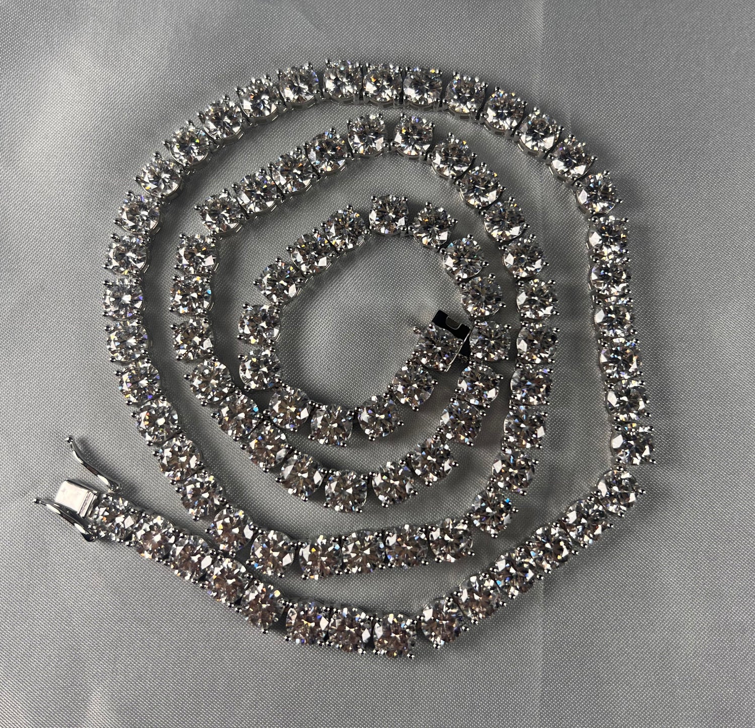 6.5mm VVS1 D Moissanite Tennis Chain – 925 Sterling Silver Necklace- Miles Jewellery