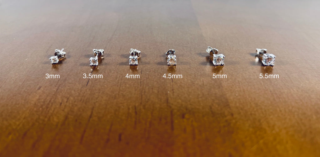 3-12.5mm Certifiable VVS1 Moissanite Stud Earrings