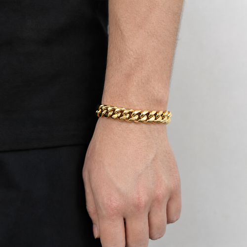 12mm Gold Miami Cuban link bracelet 