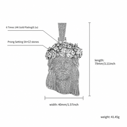 Iced Jesus Piece Pendant – Hip Hop Jewelry product image 7