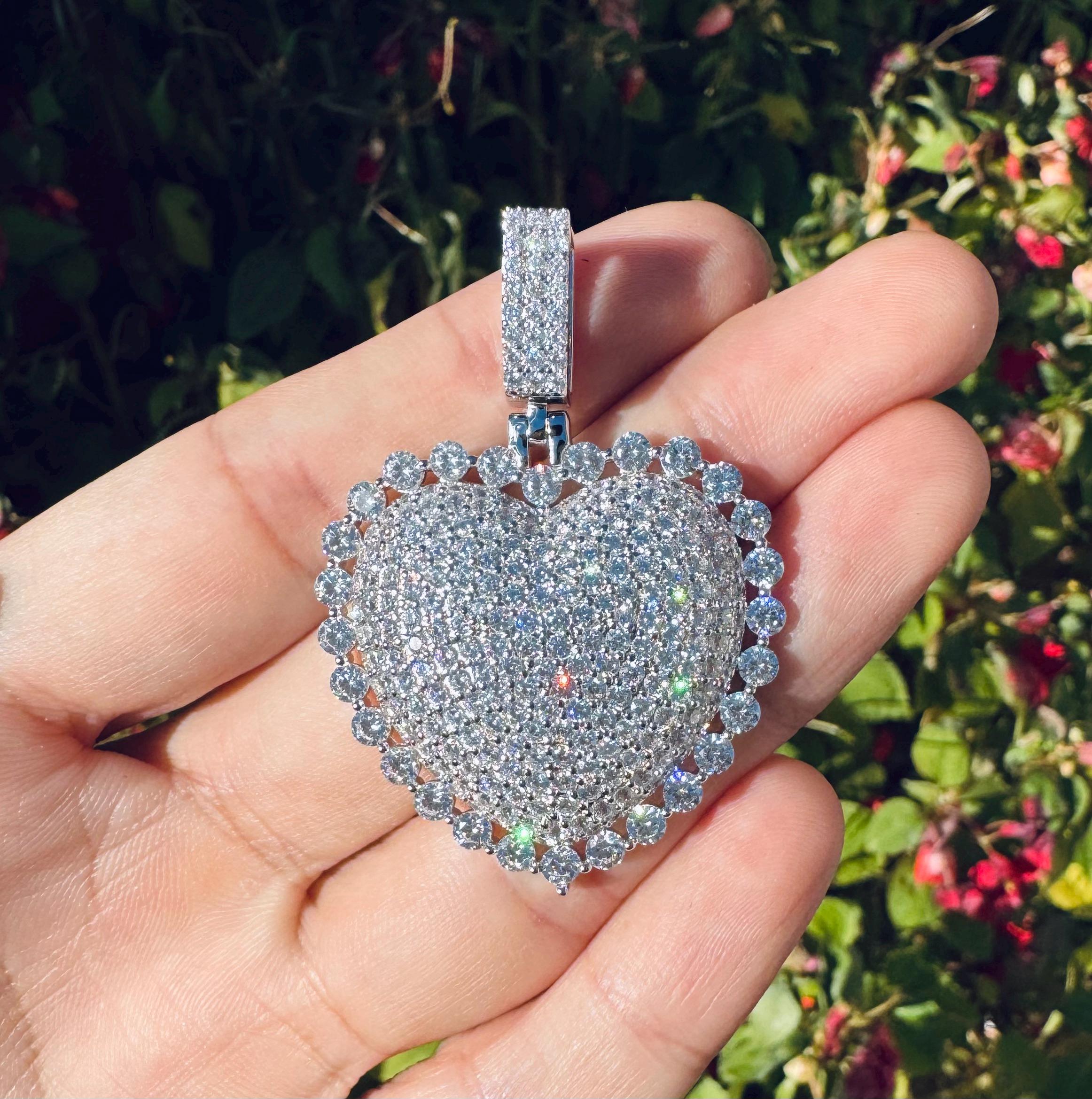 Iced Pave Heart Pendant