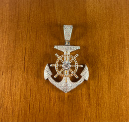 Iced Out Anchor Pendant- Miles Jewellery