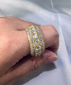 13mm Moissanite Iced Out Ring – 925 Sterling Silver VVS1 D Color Band Ring- Miles Jewellery