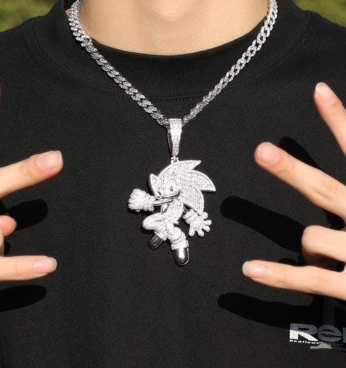 Iced Out Colorful Sonic Pendant