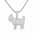 Iced Moissanite Goat Pendant – 925 Sterling Silver