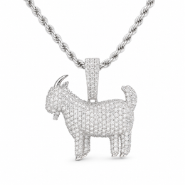 Iced Moissanite Goat Pendant – 925 Sterling Silver — product image 1