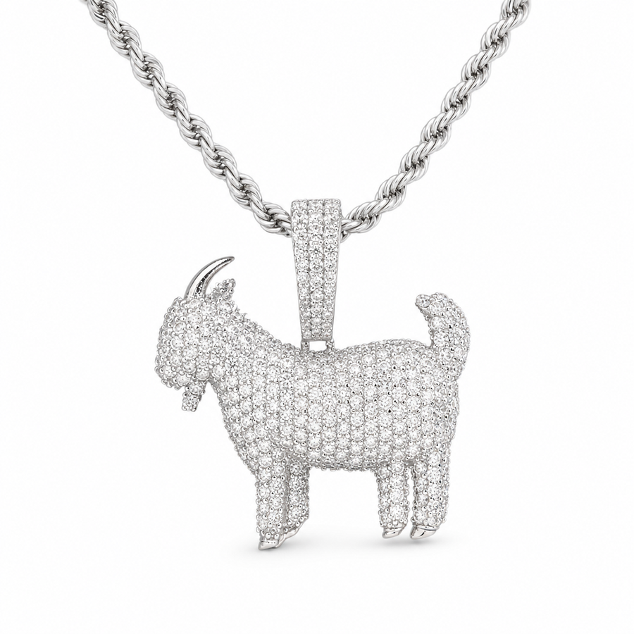 Iced Moissanite Goat Pendant – 925 Sterling Silver — product image 1