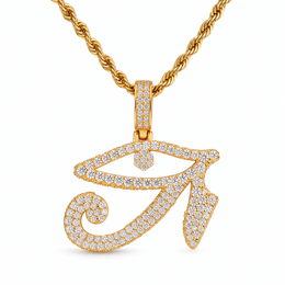 Iced Moissanite Eye of Horus Pendant - 925 Sterling Silver — product image 2