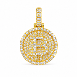 Iced out 925 sterling silver moissanite Bitcoin pendant in gold