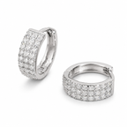 S925 silver moissanite iced hoop earrings in white gold and gold finish