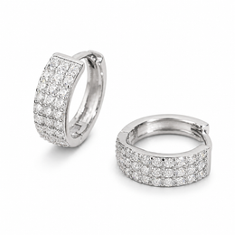 S925 silver moissanite iced hoop earrings in white gold and gold finish