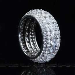 10mm Iced Out CZ Band Ring – Hip Hop Statement Ring- Miles Jewellery