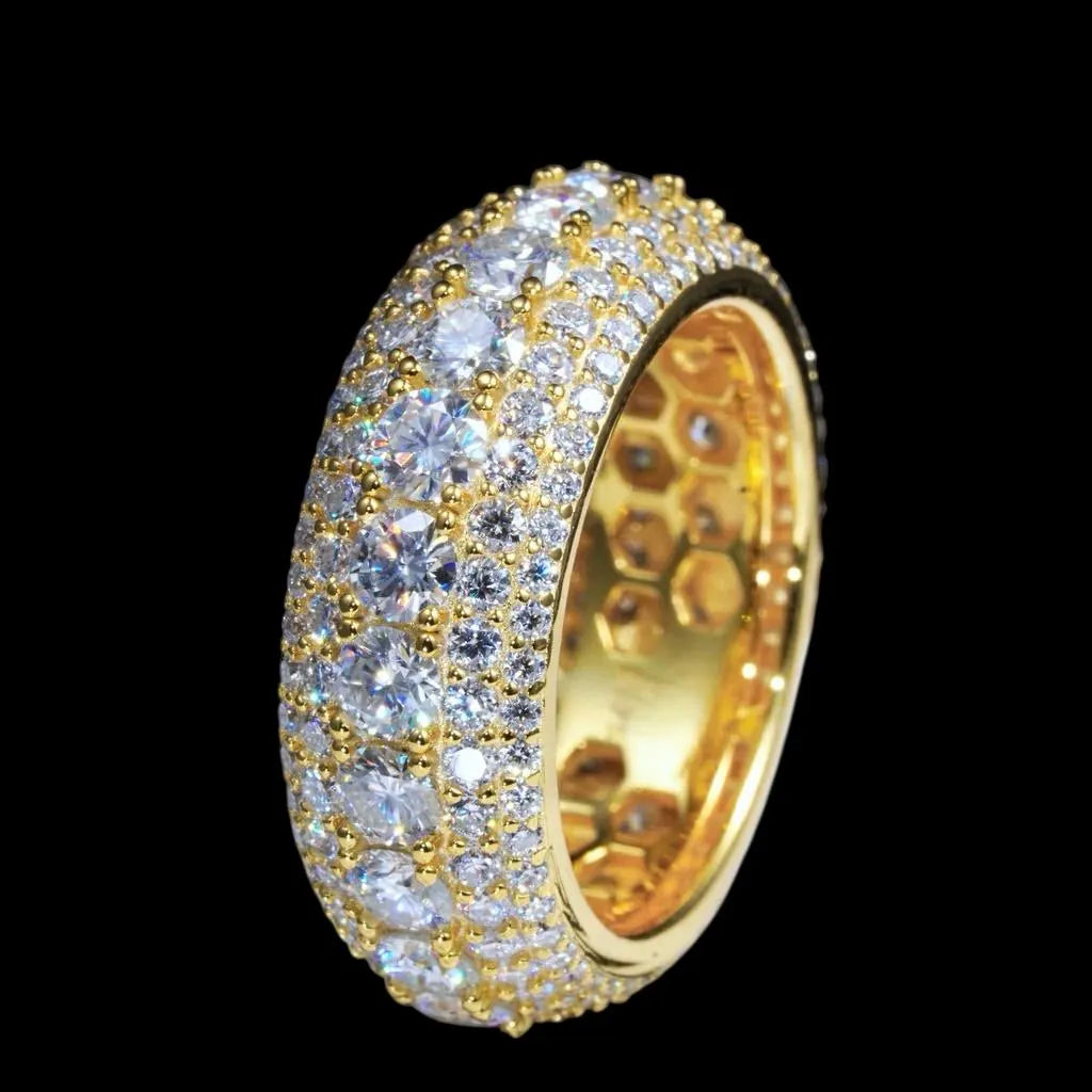 10mm Iced Out CZ Band Ring – Hip Hop Statement Ring- Miles Jewellery