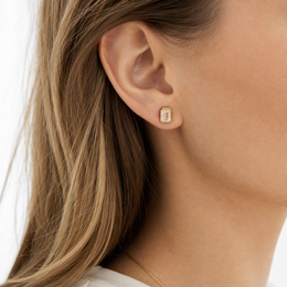 0.5ct Emerald Cut Moissanite Stud Earrings - 925 Sterling Silver — product image 2