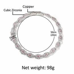 Size and weight reference for the pink marquise floral link necklace