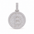 Iced out 925 sterling silver moissanite Bitcoin pendant in silver