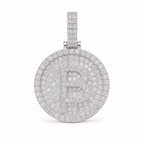 Iced out 925 sterling silver moissanite Bitcoin pendant in silver