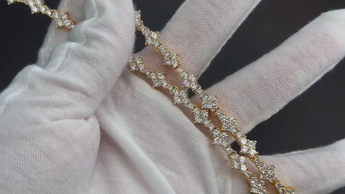 Star Tennis Chain Necklace – CZ Diamond Star Link Chain