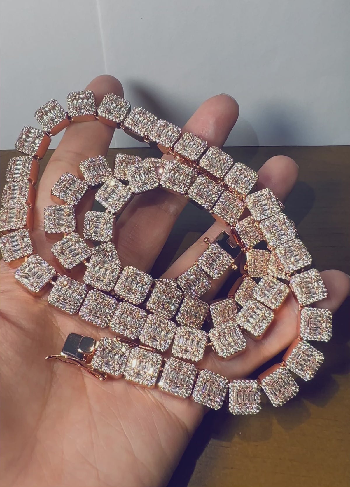 10mm Iced Out Square Link Necklace