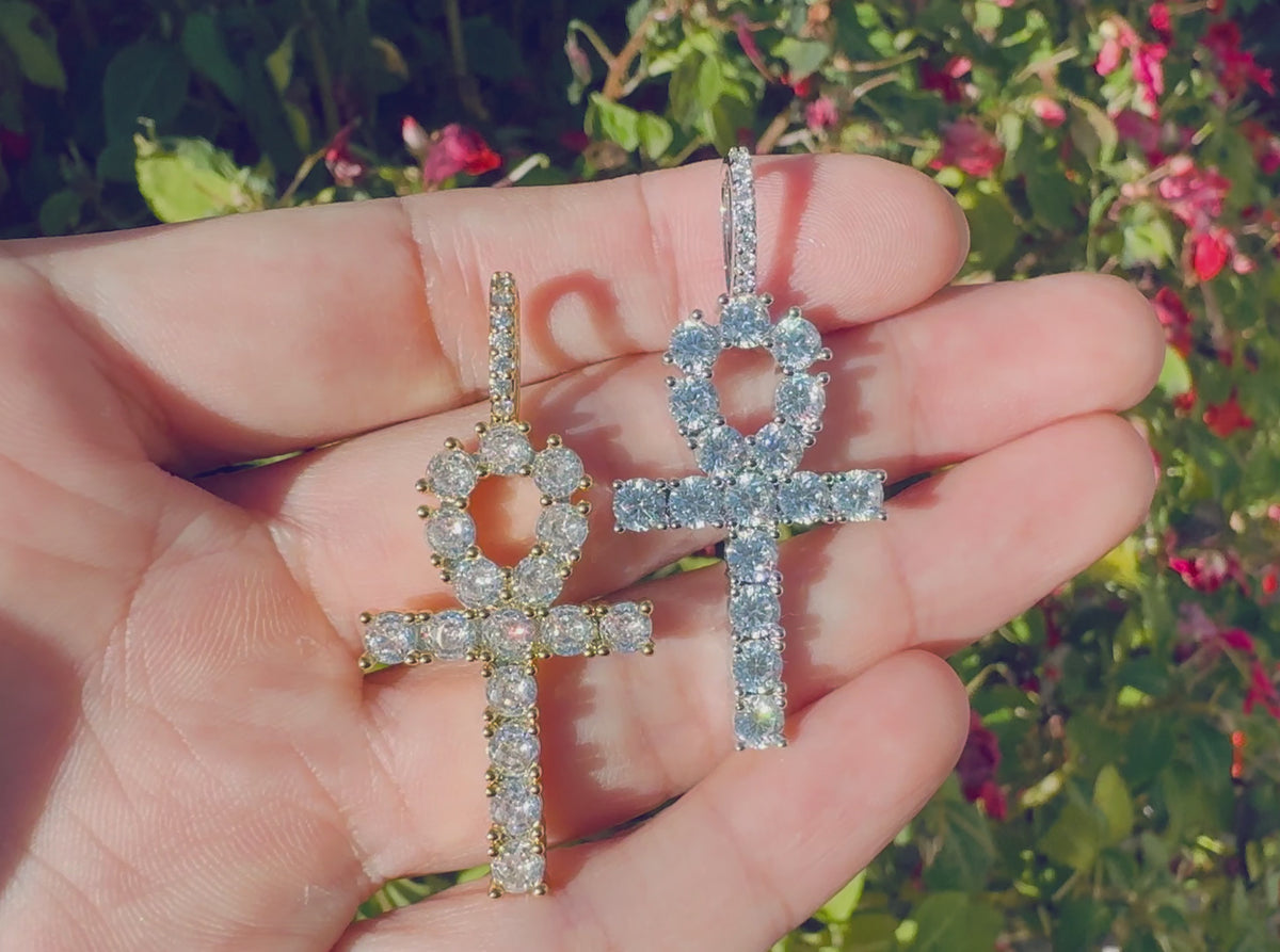 Iced Out Ankh Pendant – Egyptian Faith Jewelry