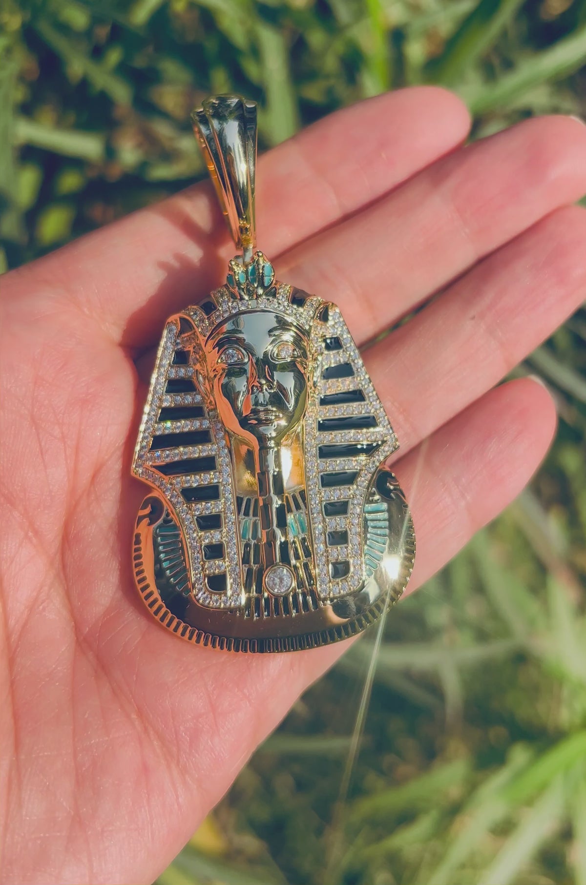 Iced Out Egyptian Pharaoh Pendant