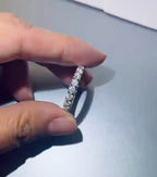3mm Moissanite Tennis Chain Ring – 925 Sterling Silver Eternity Ring