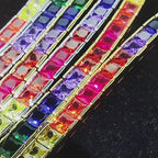 Iced Out Rainbow CZ Tennis Chain - 4mm Square Cut Necklace Hip Hop Jewelry