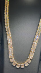 8mm Iced Square Baguette Chain Necklace
