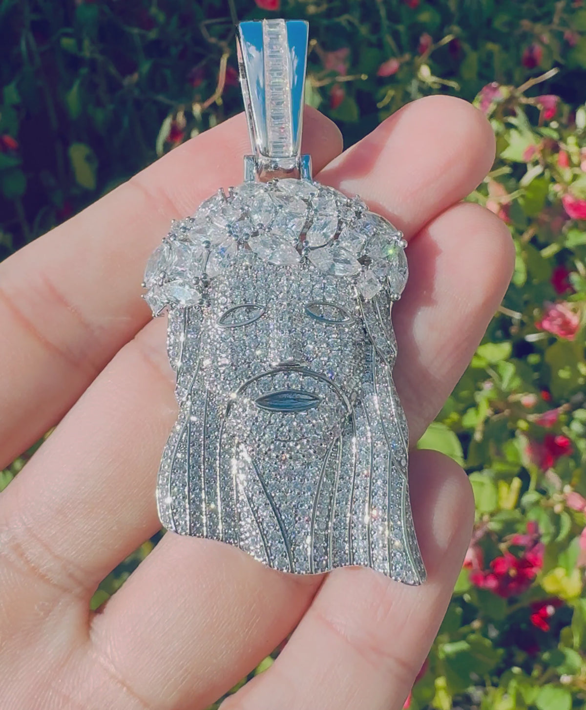 Iced Religious Bust Pendant – CZ Hip Hop Jewelry