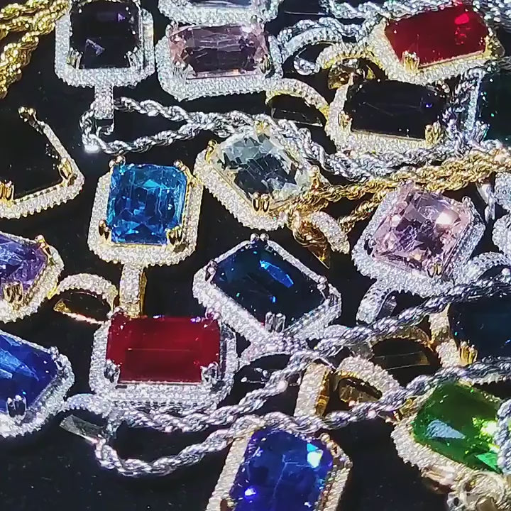 Gold Plated Micro-Inlay CZ Pendant
