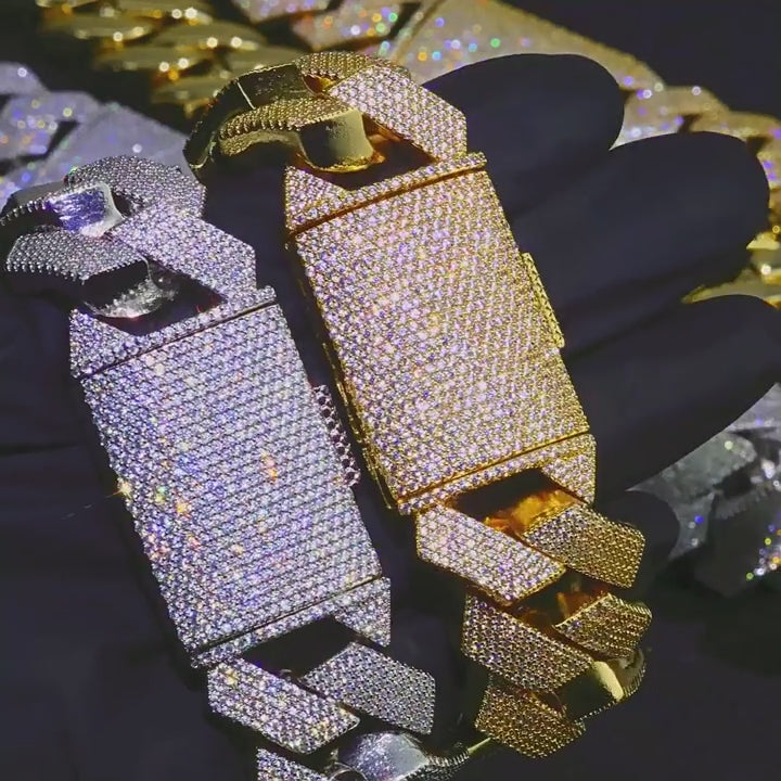 26mm Iced Cuban Link Chain – 6 Row CZ Cuban Necklace