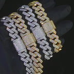 14mm Iced Cuban Link Chain – 2 Row CZ Necklace