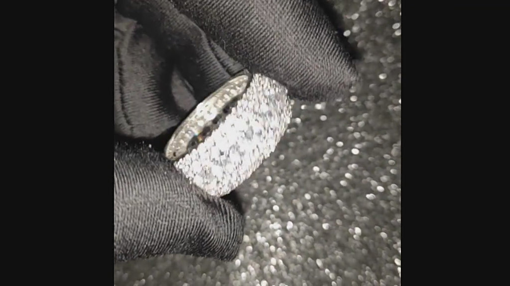 10mm Iced Out CZ Band Ring – Hip Hop Statement Ring