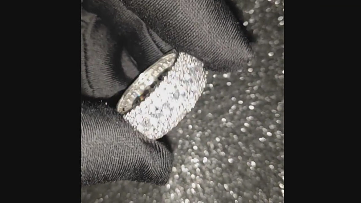 10mm Iced Out CZ Band Ring – Hip Hop Statement Ring