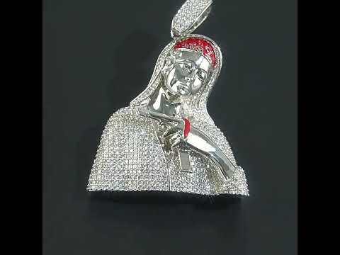 Iced Out Virgin Mary Pendant – CZ Hip Hop Religious Jewelry