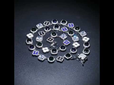 Iced Out Color Clover Necklace