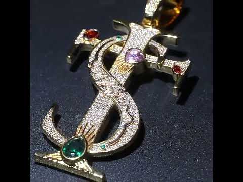 Iced Out TS Cross Pendant