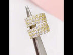 Iced Moissanite Huggie Hoop Earrings 3 Row - 925 Sterling Silver