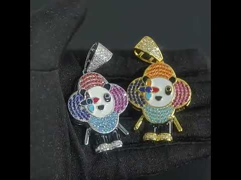 Iced Out Cartoon Panda Pendant
