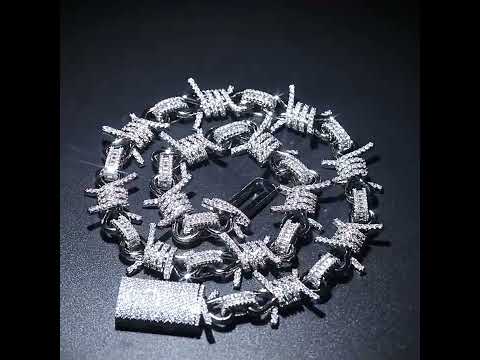 Iced Barbed Wire Chain Necklace