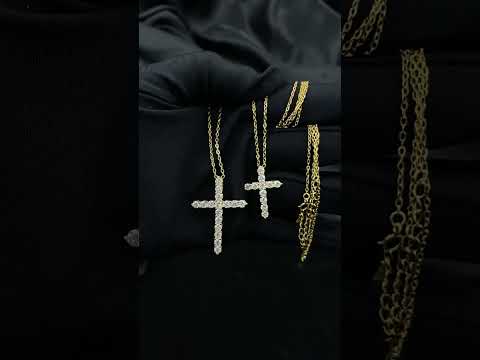 Moissanite Cross Pendant Necklace