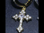 Iced Out Cross Drop Earrings