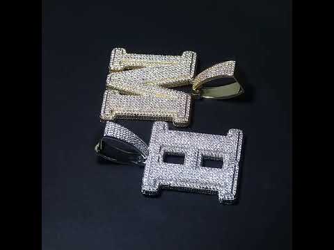 Iced Out Initial Number Pendant