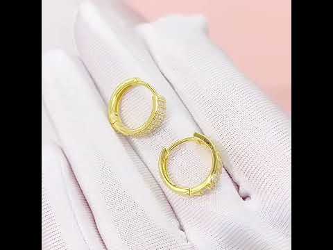 Pavé Moissanite Hoop Earrings - 925 Sterling Silver