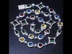 Iced Geometric Color Stone Chain