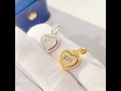 Iced Moissanite Heart Pendant - 925 Sterling Silver